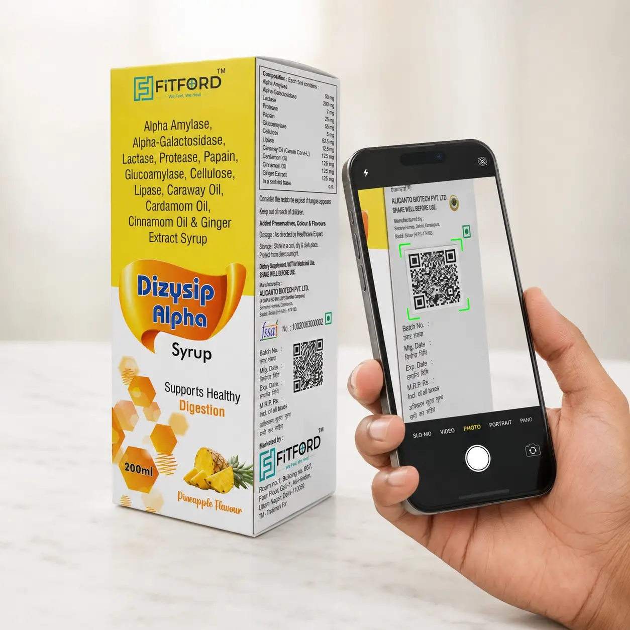 Fitford QR verification report for product authenticity
